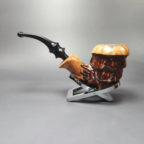 Nording Spruce Cone Partially Rusticated Freehand Estate Briar Pipe, Unsmoked - Image 4