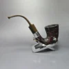 Ashton Brindle XXX Sandblasted Calabash w/ Silver Estate Briar Pipe, Unsmoked - Image 4
