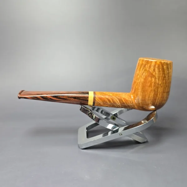 Herriot Pipes Smooth Billiard w/ Boxwood Handmade Briar Pipe, New - Image 4