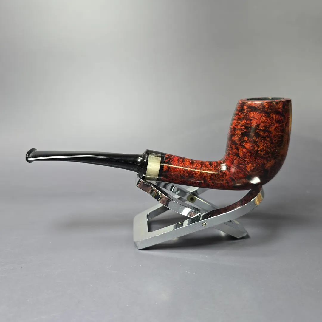 Bruno Nuttens Hand Made Smooth Egg w/ Horn (A) Handmade Briar Pipe, New - Image 4