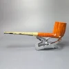Christophe Wolff Smooth Bing Billiard w/ Ebonite Handmade Briar Pipe, New - Image 4