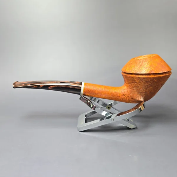 Christophe Wolff Sandblasted Rhodesian w/ Ivorite Handmade Briar Pipe, New - Image 4