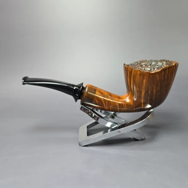 Christophe Wolff Smooth "Fleur" Freehand w/ Olivewood Handmade Briar Pipe, New - Image 4