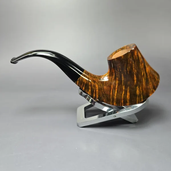 C-Pipe Smooth Golden Contrast Volcano Handmade Briar Pipe, New - Image 4