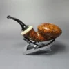 C-Pipe Smooth Reverse Calabash Mushroom w/ Ivorite Handmade Briar Pipe, New - Image 4