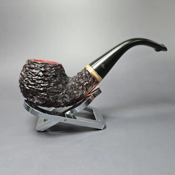 Peterson Emerald 03 Rusticated Bent Apple Estate Briar Pipe, Irish Estates - Image 4