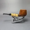 C-Pipe Smooth Apple w/ Bamboo & Boxwood Handmade Briar Pipe, New - Image 4