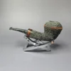 Herriot Pipes Rusticated Rhodesian Nosewarmer Handmade Briar Pipe, New - Image 4