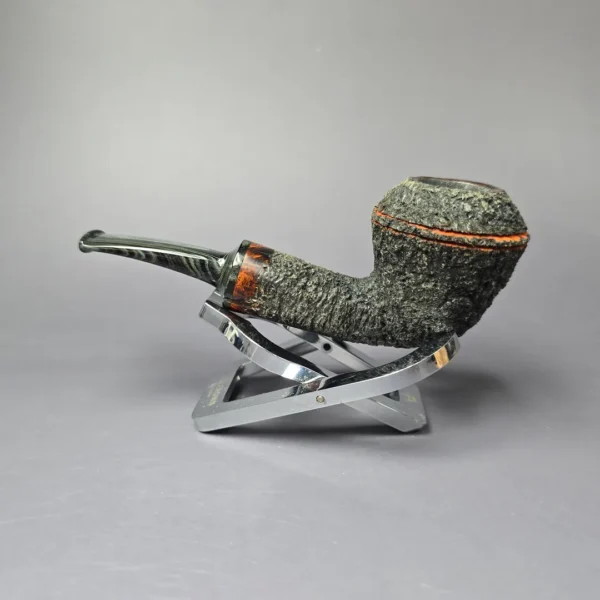 Herriot Pipes Rusticated Rhodesian Nosewarmer Handmade Briar Pipe, New - Image 4