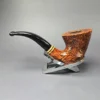 Molina Sandblasted Calabash w/ Olivewood Estate Briar Pipe, Unsmoked, 9mm - Image 4