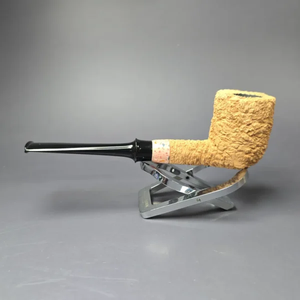 Pipe Tristan Natural Granite Rusticated Billiard w/ Durat Handmade Briar Pipe, New - Image 4