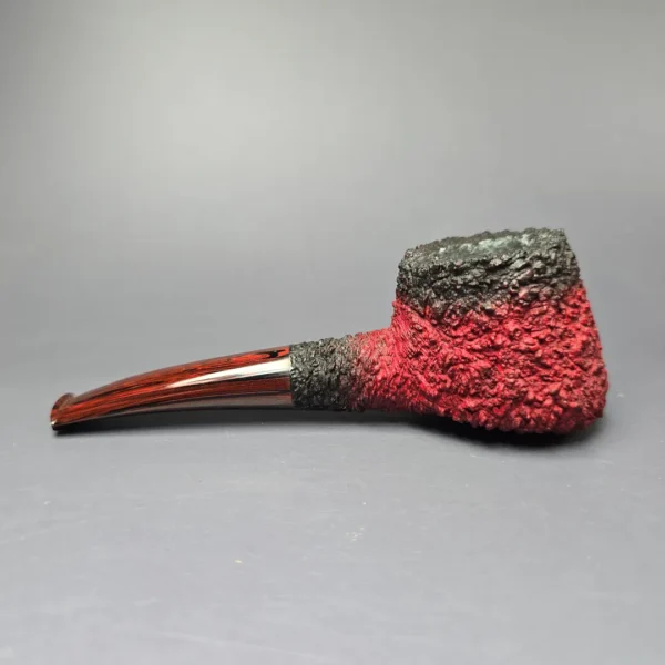 Pipe Tristan Granite "Shape 55" Fumed Rusticated Pot Handmade Briar Pipe, New - Image 4