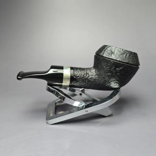 Morgan BlackJack 19 Sandblasted Stubby Rhodesian Estate Briar Pipe, 9mm - Image 4