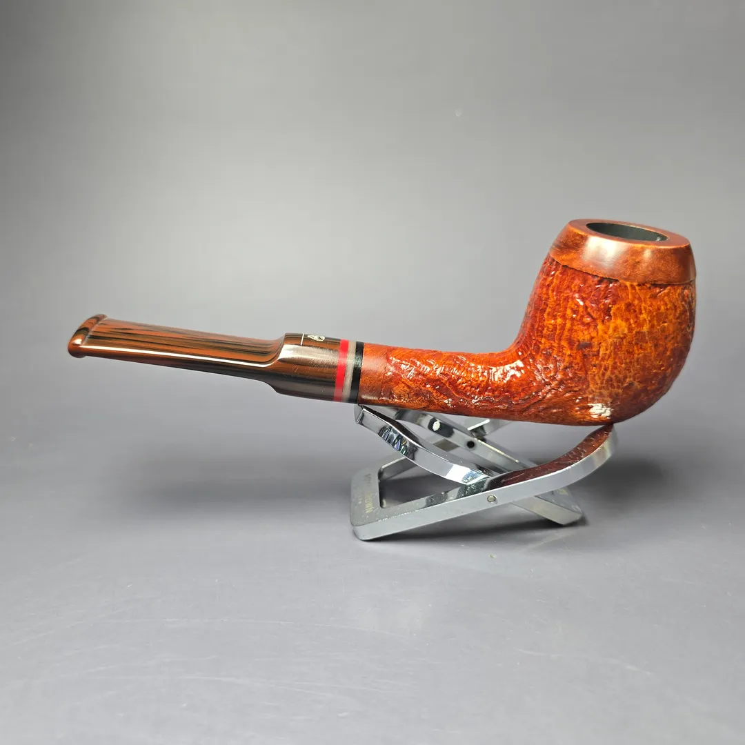 Germanus XL Sandblasted Apple w/ Acrylic Estate Briar Pipe, Unsmoked, 9mm - Image 4