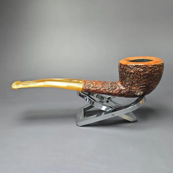 Sir Vickie by Savinelli Partially Rusticated Pot Estate Briar Pipe, Unsmoked - Image 4