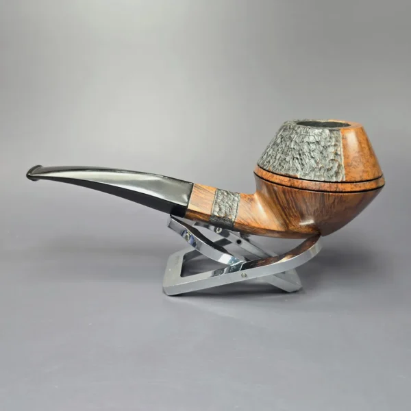 Bjarne XL Partially Rusticated Bulldog Estate Briar Pipe, Danish Estates - Image 4