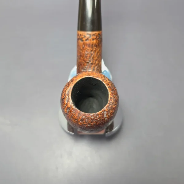 Sasieni Family Era Four Dot Ruff Root Stratford Sandblasted Bent Billiard Estate Briar Pipe, English Estates - Image 5