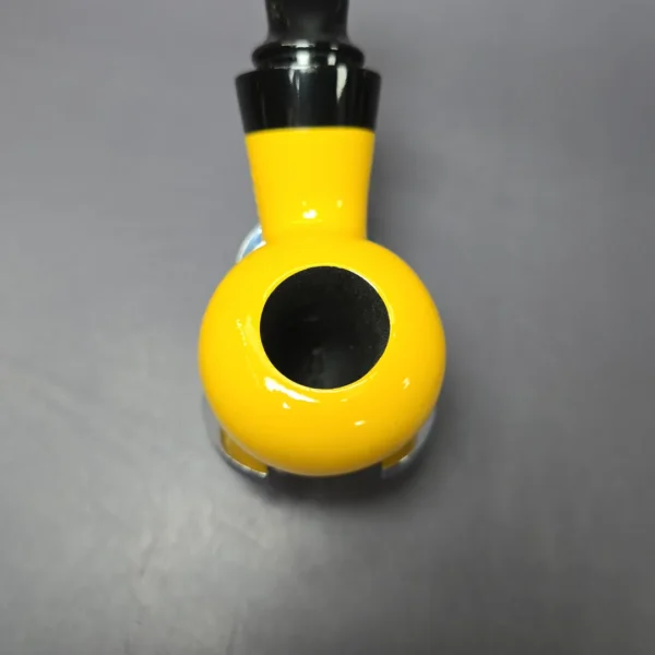 Al Pascia Curvy Yellow Smooth Reverse Calabash Apple Estate Pipe, Unsmoked - Image 5