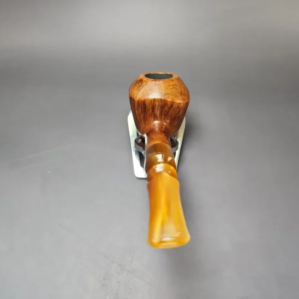 Unknown Smooth Panel Rhodesian w/ Acrylic Estate Briar Pipe, Other Estates - Image 5