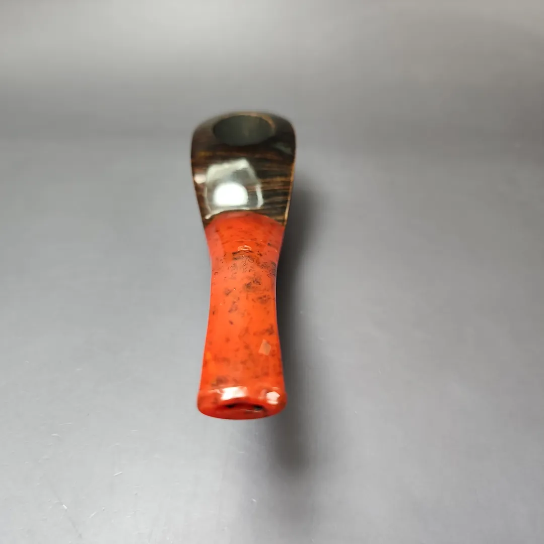 Unknown Smooth Scoop w/ Acrylic Estate Briar Pipe, French Estates - Image 5