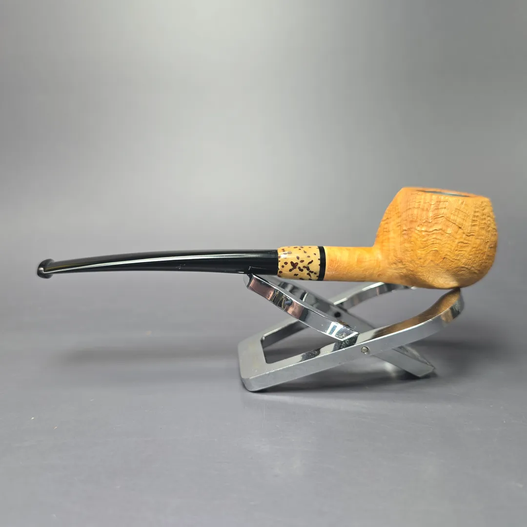 Emiliano Tan Sandblasted Prince w/ Jupati Handmade Briar Pipe, New - Image 5