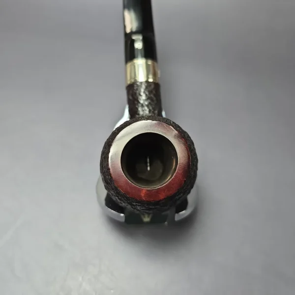 Elwood (Ferndown) Partially Rusticated Apple w/ Silver Estate Briar Pipe, English Estates, 9mm - Image 5