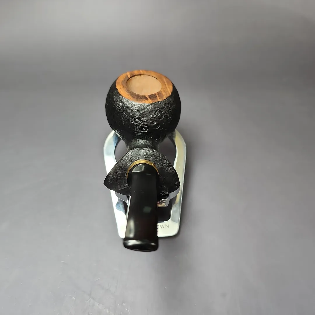 Mina Pipes Sandblasted Blowfish w/ Brass Estate Briar Pipe, Unsmoked - Image 5