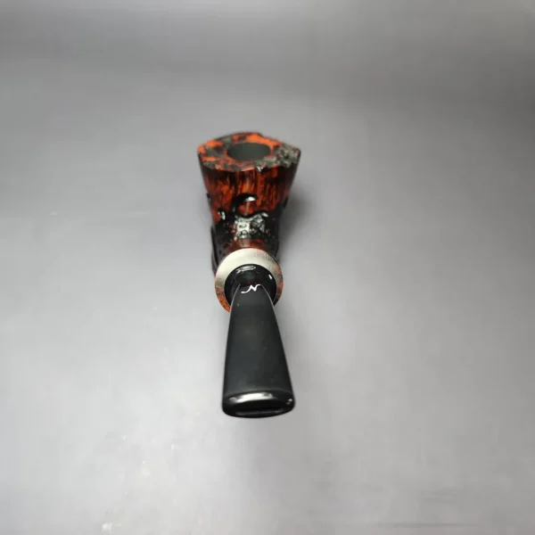 Nording Moss Partially Rusticated Freehand Sitter Estate Briar Pipe, Unsmoked - Image 5