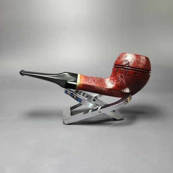 Mina Pipes Sandblasted Bulldog w/ Brass Estate Briar Pipe, Unsmoked - Image 5