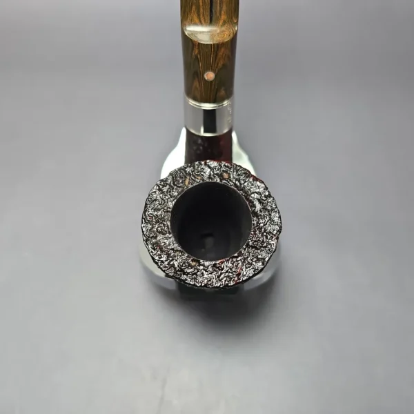 Ashton Brindle XXX Sandblasted Calabash w/ Silver Estate Briar Pipe, Unsmoked - Image 5