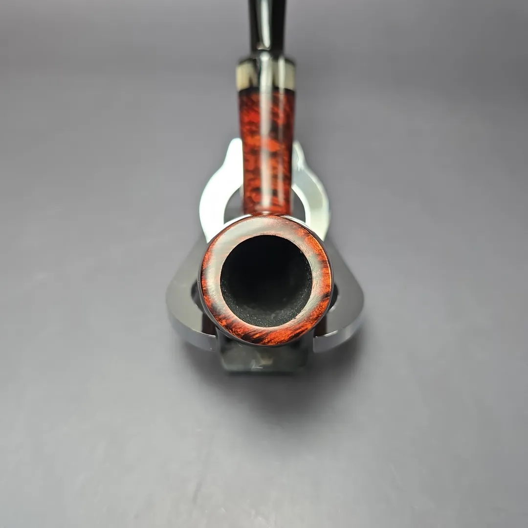 Bruno Nuttens Hand Made Smooth Egg w/ Horn (A) Handmade Briar Pipe, New - Image 5