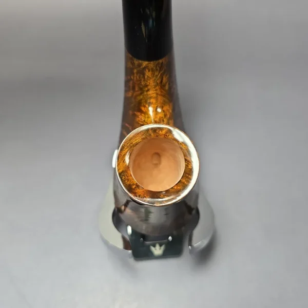 C-Pipe Smooth Golden Contrast Volcano Handmade Briar Pipe, New - Image 5
