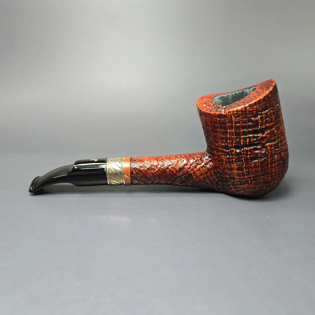 Ser Jacopo Domina 2024 S2 D Sandblasted Bent Billiard Estate Briar Pipe, Unsmoked - Image 5