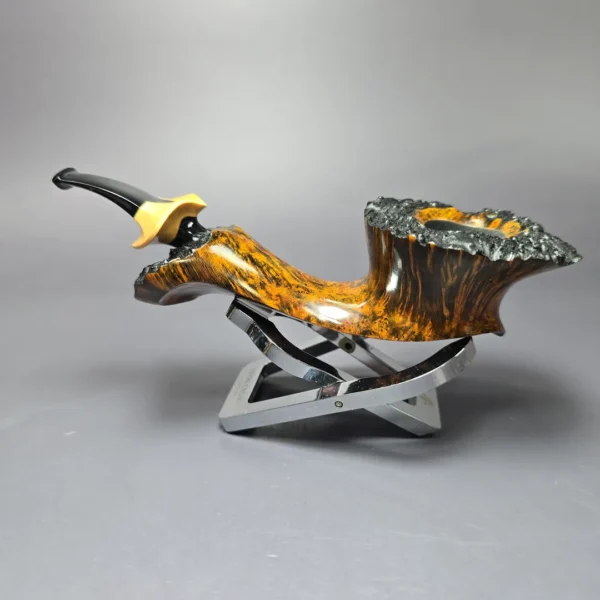 C-Pipe Smooth Surfing Dublin w/ Boxwood Handmade Briar Pipe, New - Image 5