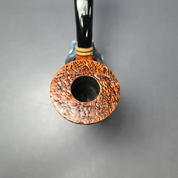 Molina Sandblasted Calabash w/ Olivewood Estate Briar Pipe, Unsmoked, 9mm - Image 5