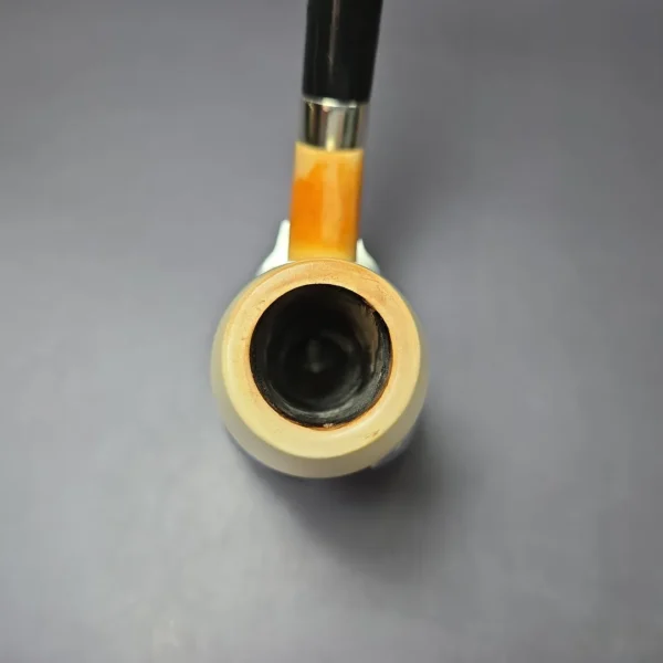 Altinok Smooth Rhodesian w/ Silver Estate Block Meerschaum Pipe, Turkish Estates - Image 6