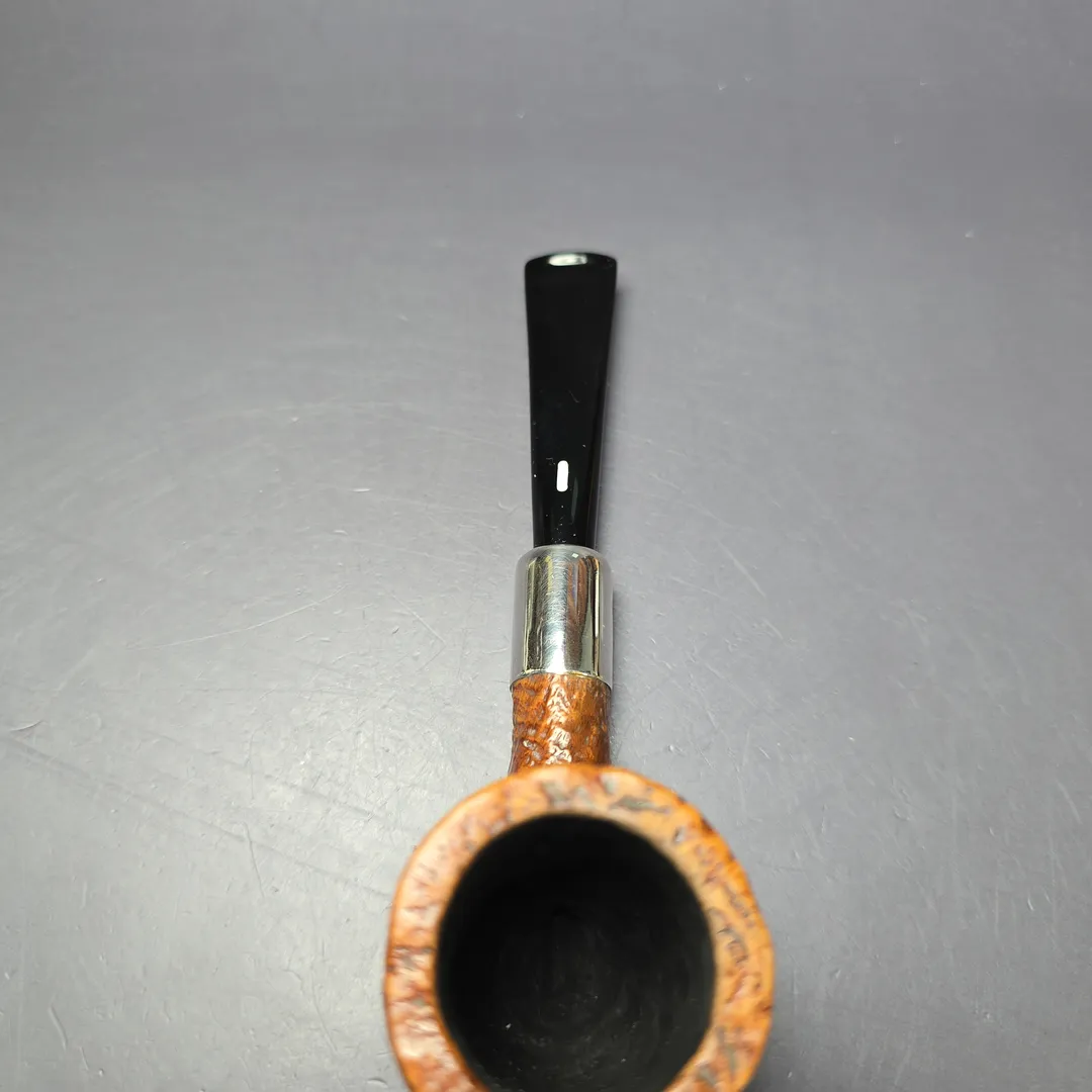 Castello Pre-1982 Old Antiquari 3K Sandblasted Billiard w/ Silver Estate Briar Pipe, Italian Estates - Image 6