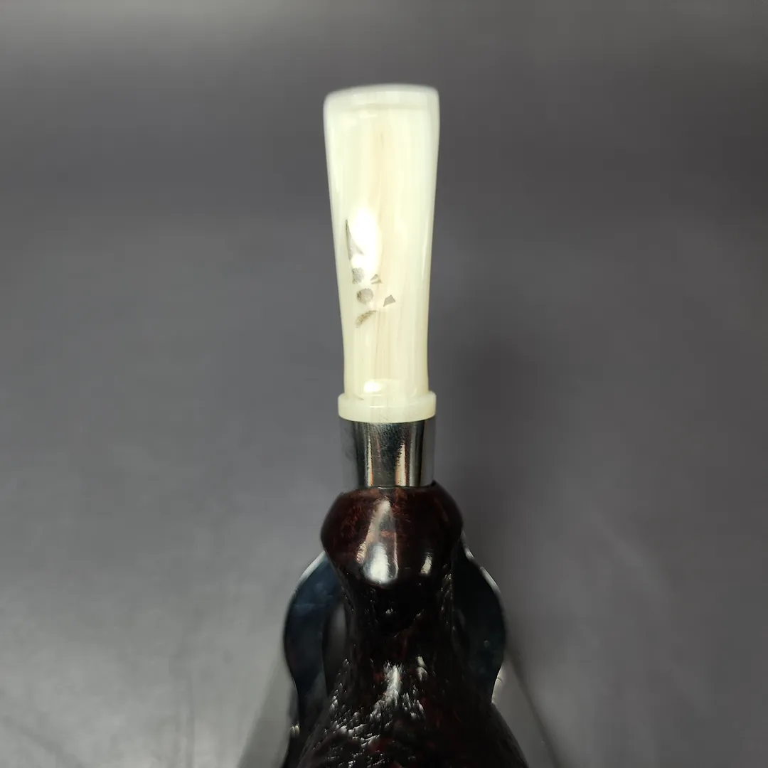 Jolly Roger Tortuga by Roger Wallenstein Sandblasted Estate Briar Pipe, German Estates 9mm - Image 7