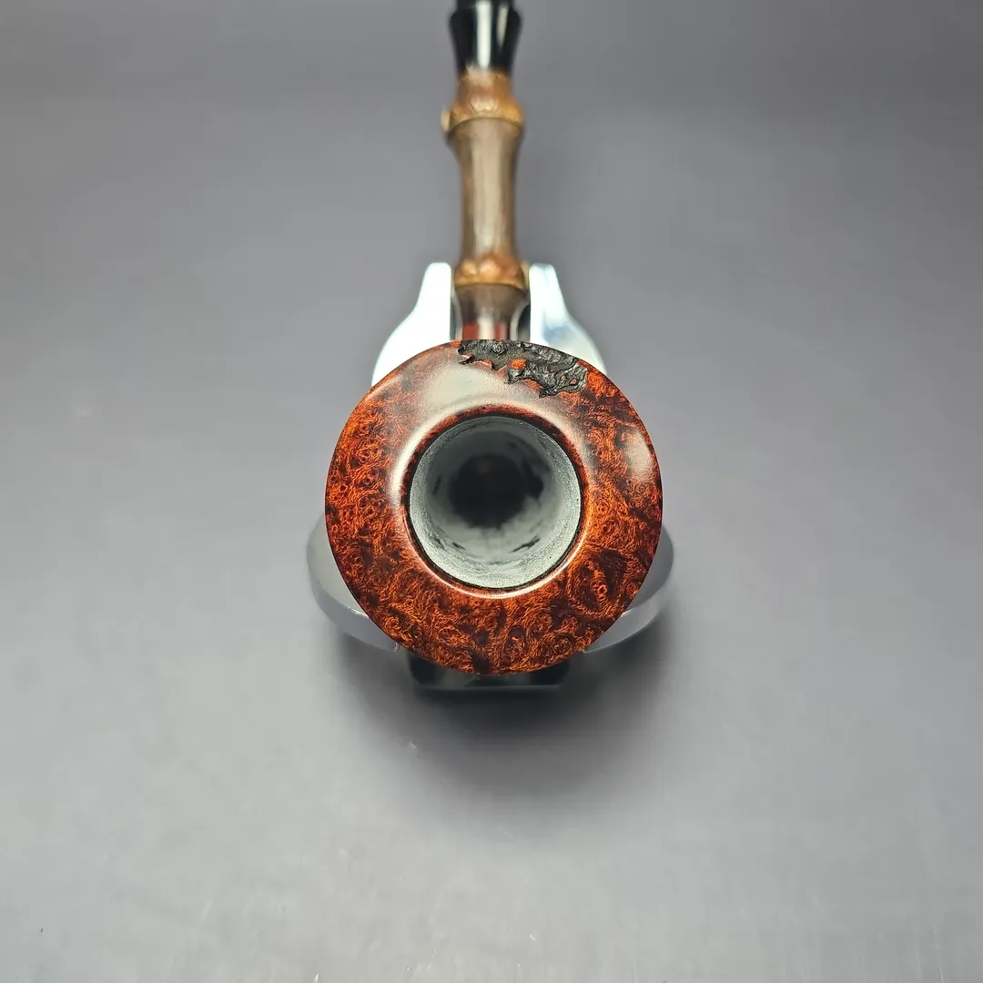 Emiliano Smooth Dublin w/ Black Bamboo & Jupati Handmade Briar Pipe, New - Image 6