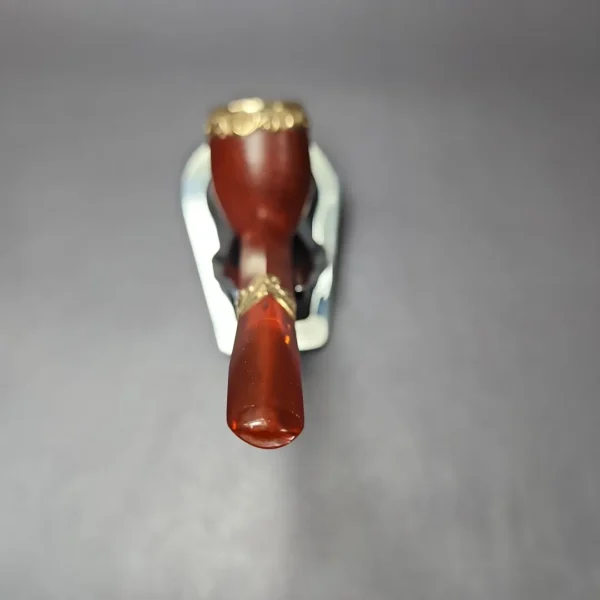 19th c. CPF Best Make Smooth Liverpool w/ Amber Estate Briar Pipe, Unsmoked - Image 6