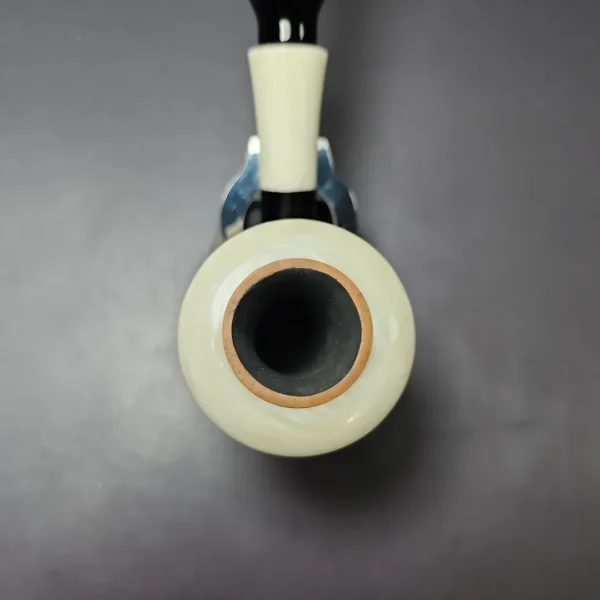 Butz Choquin Calabash Sandblasted w/Acrylic Estate Briar Pipe, Unsmoked, 9mm - Image 6