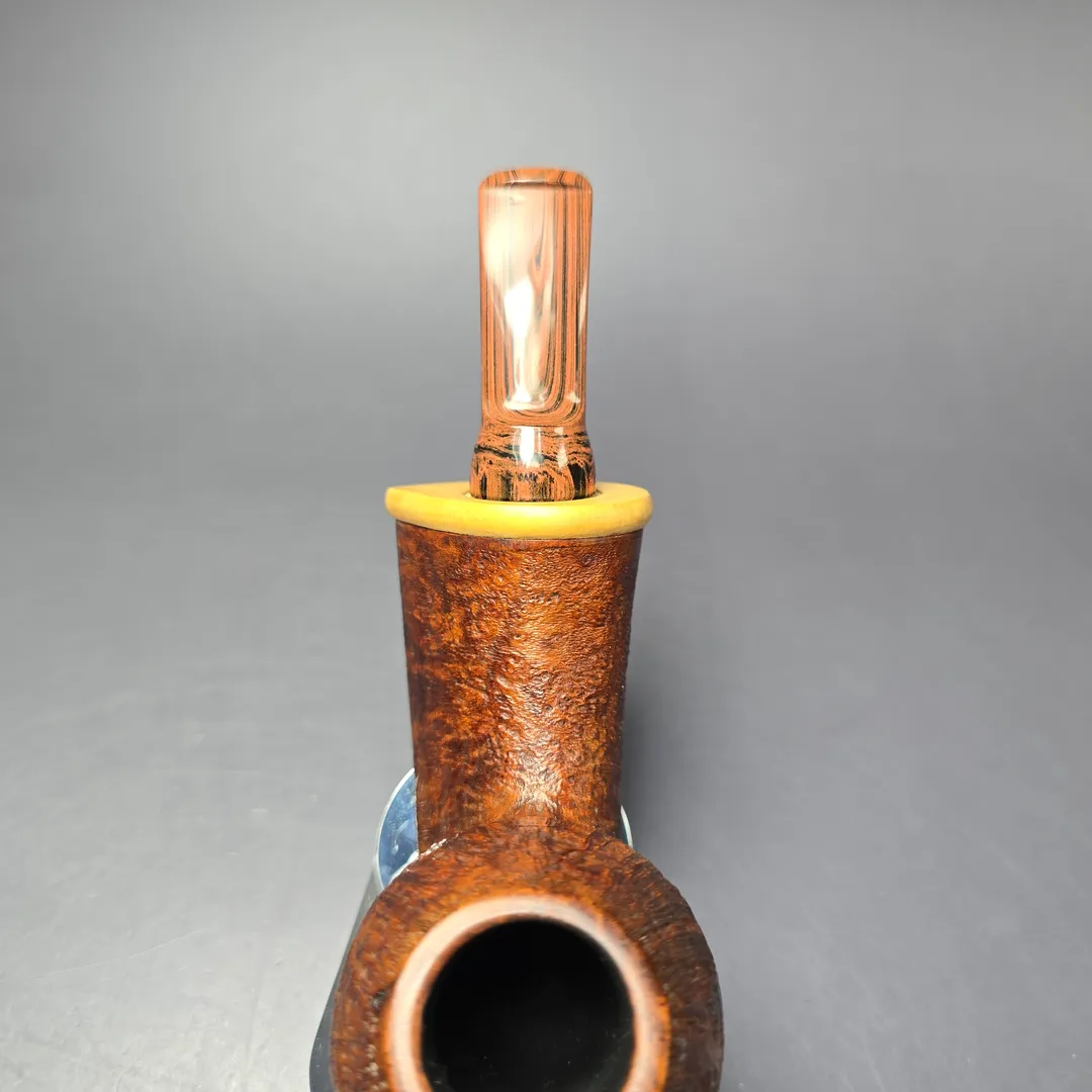 Denis Rusakov Sandblasted Fish w/ Boxwood Estate Briar Pipe, Other Estates - Image 6