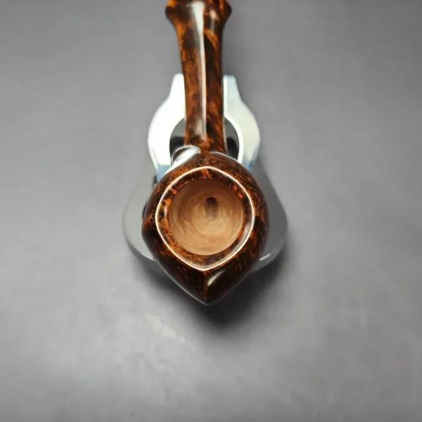 Mina Pipes Smooth Long Shank Blowfish Estate Briar Pipe, Unsmoked - Image 6