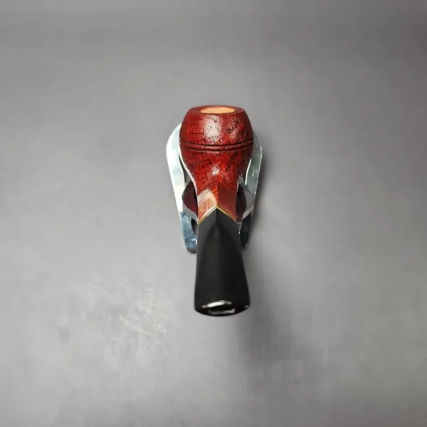 Mina Pipes Sandblasted Bulldog w/ Brass Estate Briar Pipe, Unsmoked - Image 6