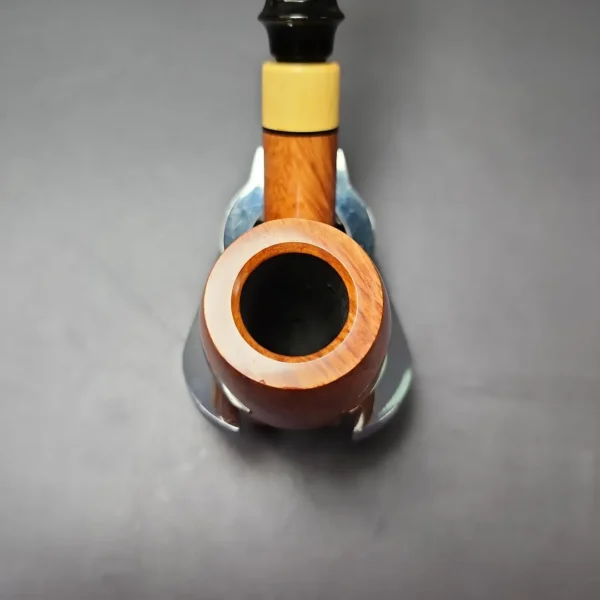 Mina Pipes Smooth Bent Billiard w/ Boxwood Estate Briar Pipe, Unsmoked, 9mm - Image 6