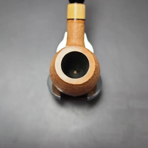 Mina Pipes Natural Sandblasted Author w/ Boxwood Estate Briar Pipe, Unsmoked - Image 6