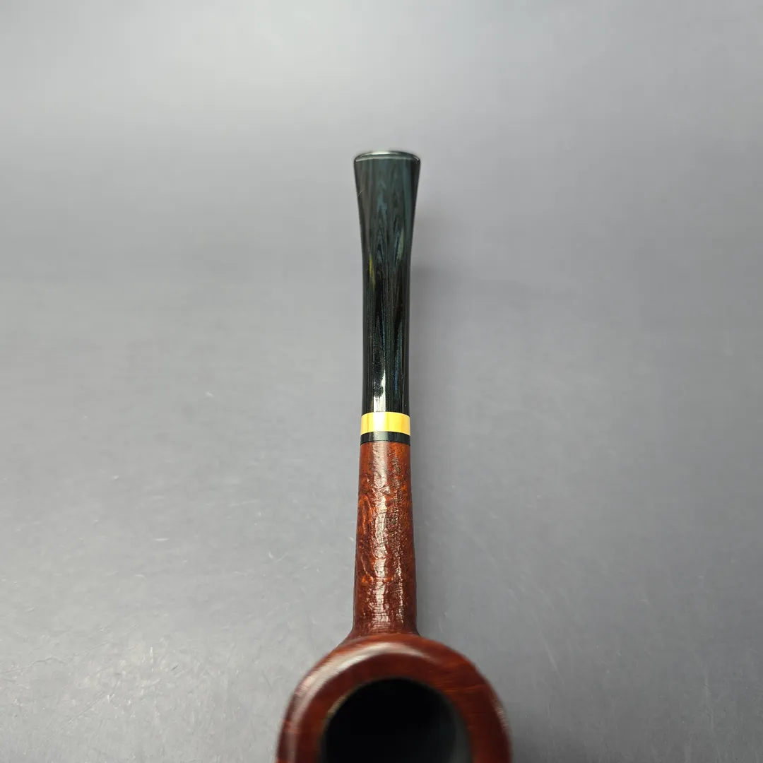 Herriot Pipes Partially Sandblasted Poker w/ Boxwood Handmade Briar Pipe, New - Image 6