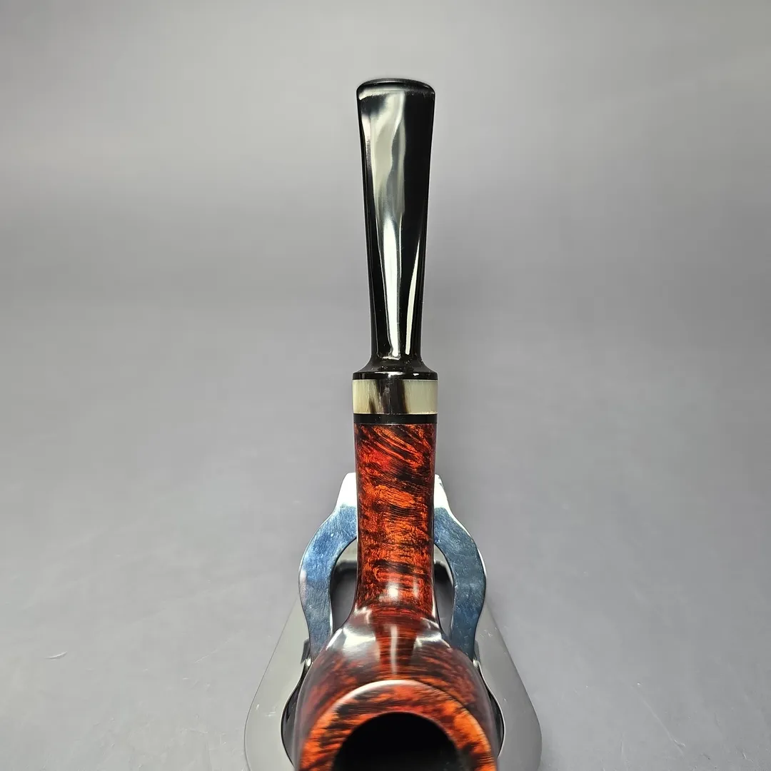 Bruno Nuttens Hand Made Smooth Egg w/ Horn (A) Handmade Briar Pipe, New - Image 6