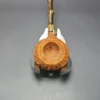 C-Pipe Partially Rusticated Prince w/ Bamboo Handmade Briar Pipe, New - Image 6
