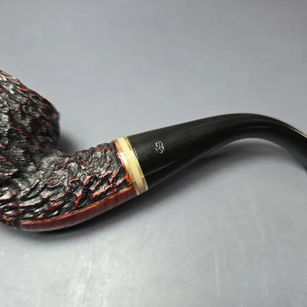 Peterson Emerald 03 Rusticated Bent Apple Estate Briar Pipe, Irish Estates - Image 6